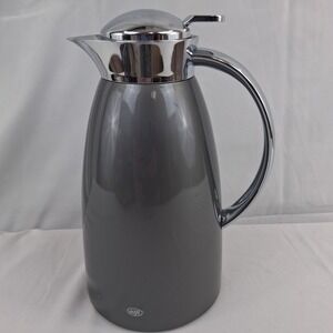 Alfi Thermos Carafe Insulated Coffee Tea Hot Cold Carafe Server Gray Chrome